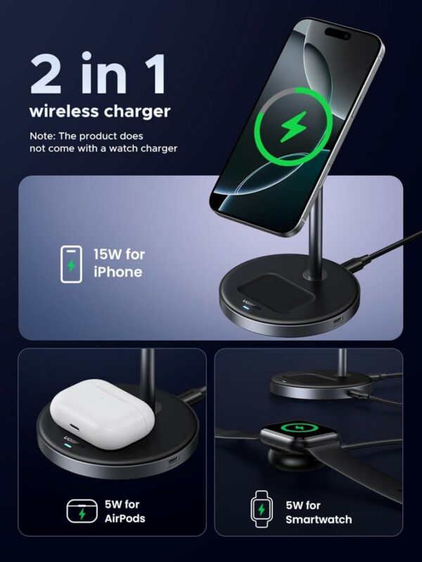 ugreen 45382 2 in 1 magnetic wireless charger