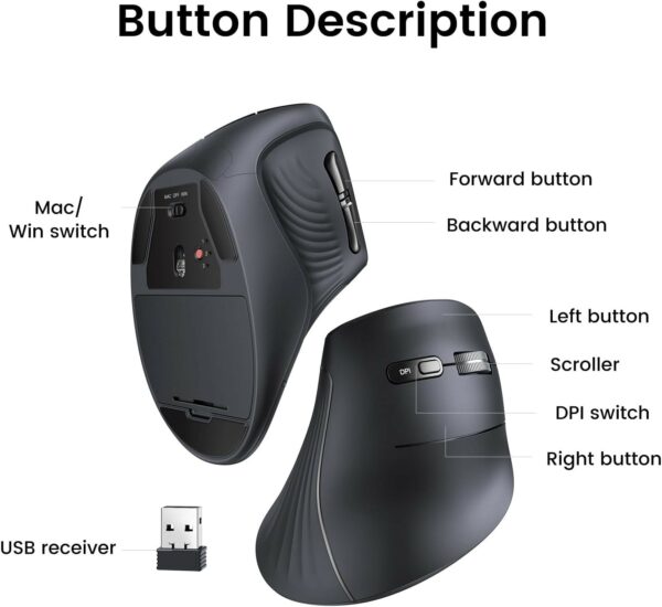 ugreen 25444 multi mode vertical mouse