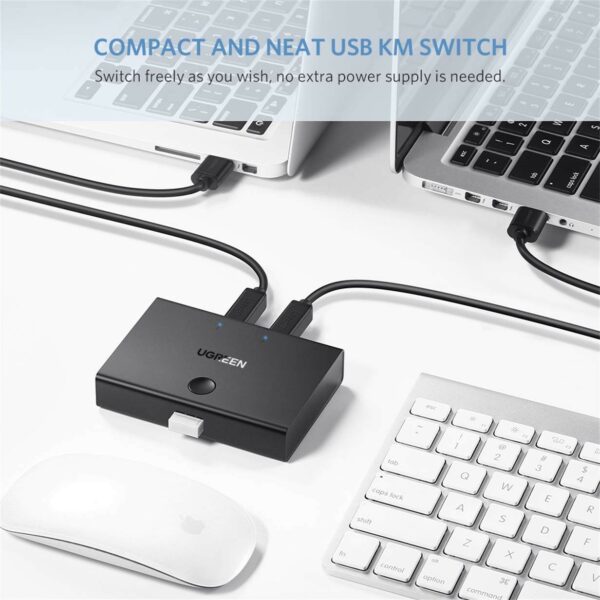 ugreen 30345 usb 2.0 sharing switch 2x1 (black)
