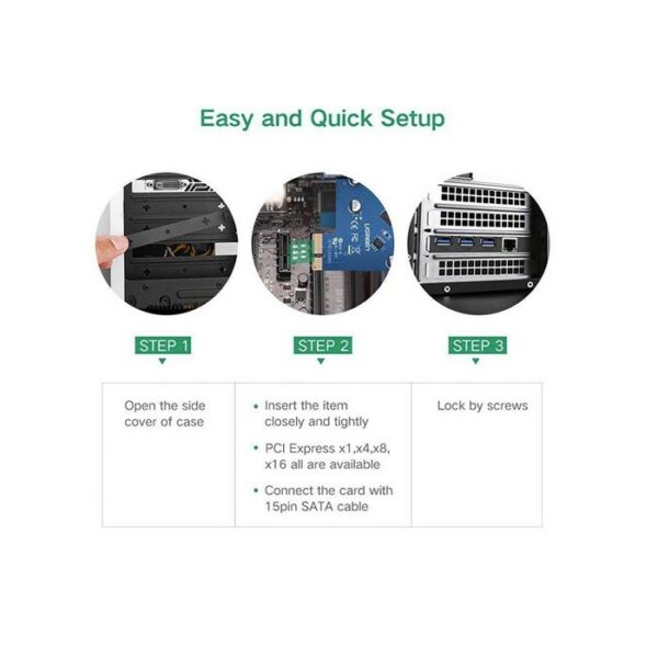 ugreen 30775 3 port usb 3.0 pci express card with10/100/1000mbps gigabit network adapter