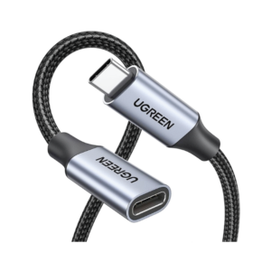 ugreen 30205 usb c male to usb c female gen2 alu case braided extension cable 1m (dark gray)