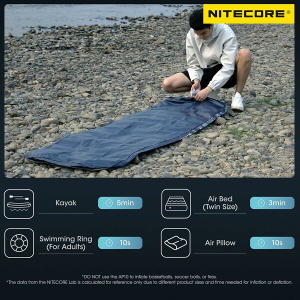 nitecore ap10 compact electric air pump with light