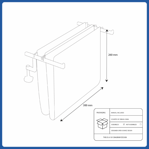 under table hanging file organizer