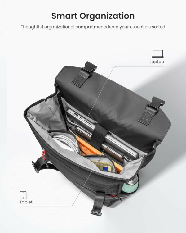 tomtoc slash t64 flip laptop backpack 15.6" meteorite (t64m1d1)