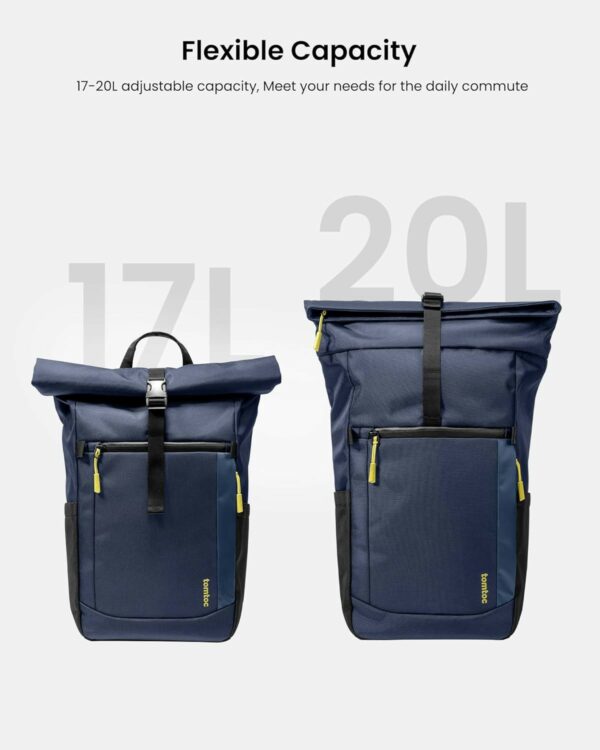 tomtoc navigator t61 rolltop backpack 15.6" dark blue (t61m1b1)