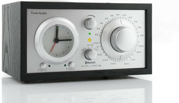 tivoli audio model three bt radio and clock black/silver