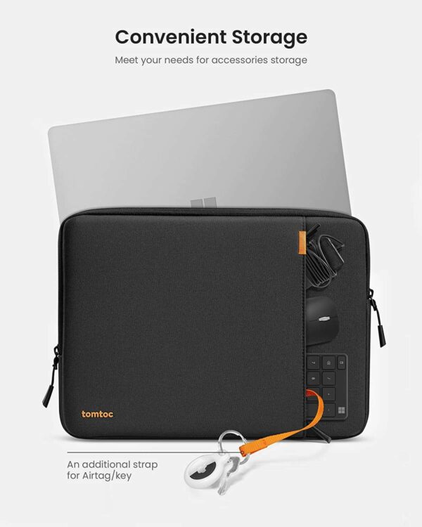 tomtoc defender a13 laptop sleeve kit 14" black