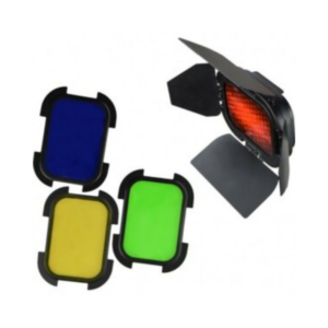 godox bd 07 barndoor kit with 4 color gels for ad200