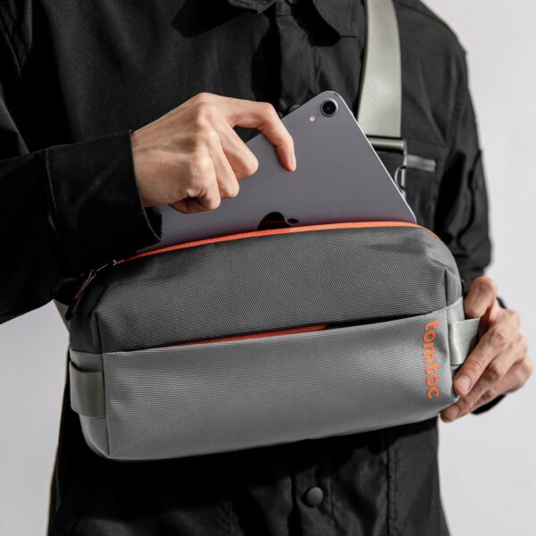tomtoc explorer t21 sling bag s 8.3" space gray