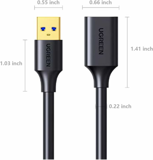 ugreen 30125 usb 3.0 extension cable 0.5m (black) (copy)