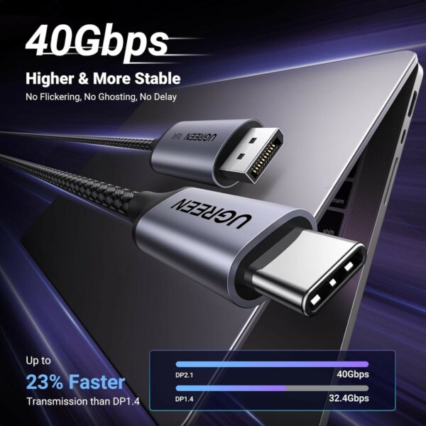ugreen 25157 usb c to displayport 8k cable 1m