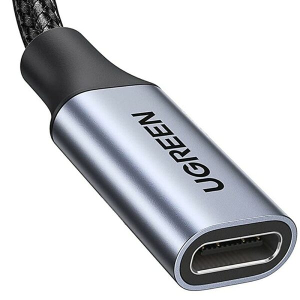 ugreen 30205 usb c male to usb c female gen2 alu case braided extension cable 1m (dark gray)