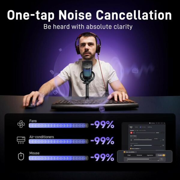 maono dm40 usb / wireless gaming desktop microphone