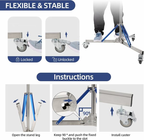 heavy duty light stand with caster