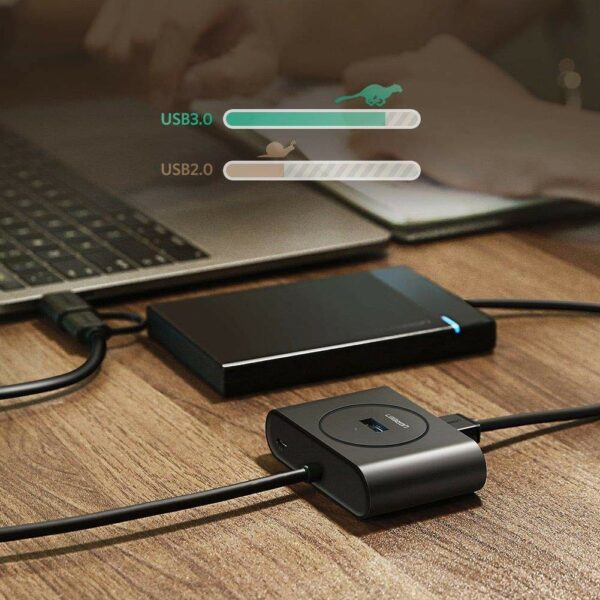 ugreen 40850 usb 3.0 hub with usb c port 1m (black)