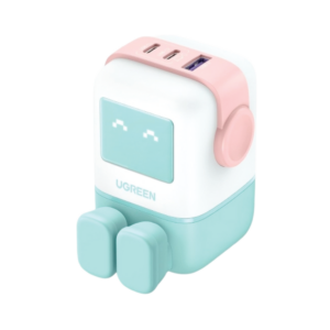 ugreen 35857 uno rg 65w 3 port gan fast charger pink blue uk