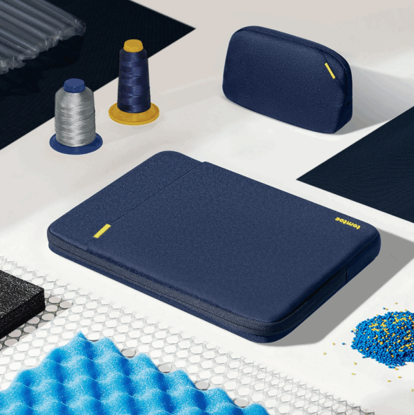 tomtoc defender a13 laptop sleeve kit 13" navy blue