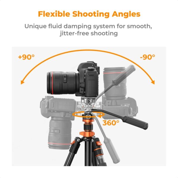 k&f concept k234a7+fh 03 video tripod