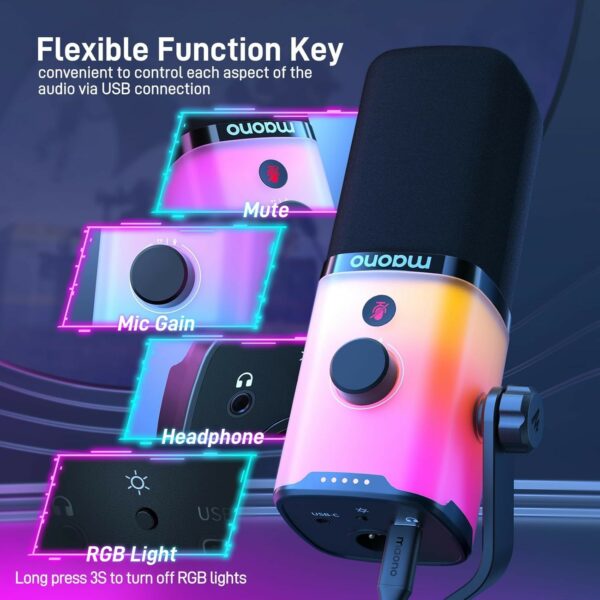 maono pd100x xlr/usb gaming microphone