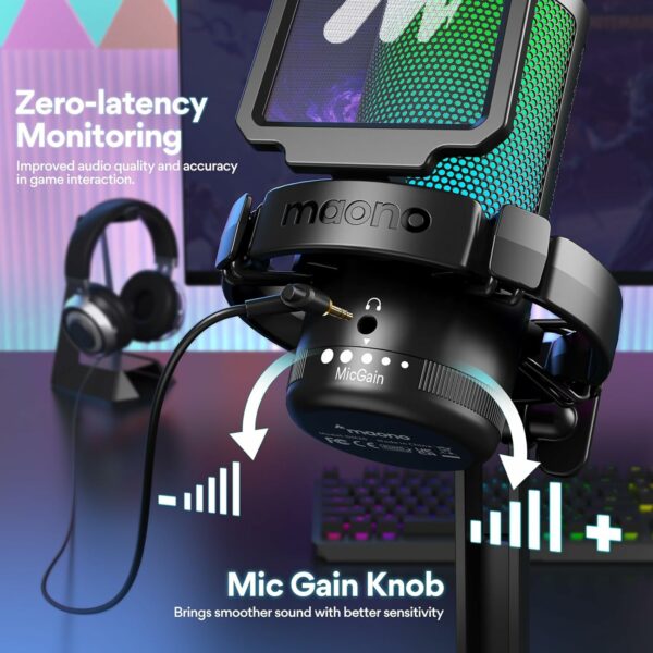 maono dgm20 gaming usb microphone (black)