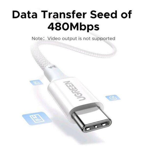 ugreen 65256 usb c to usb c pd fast charging braided cable 5a max 2m