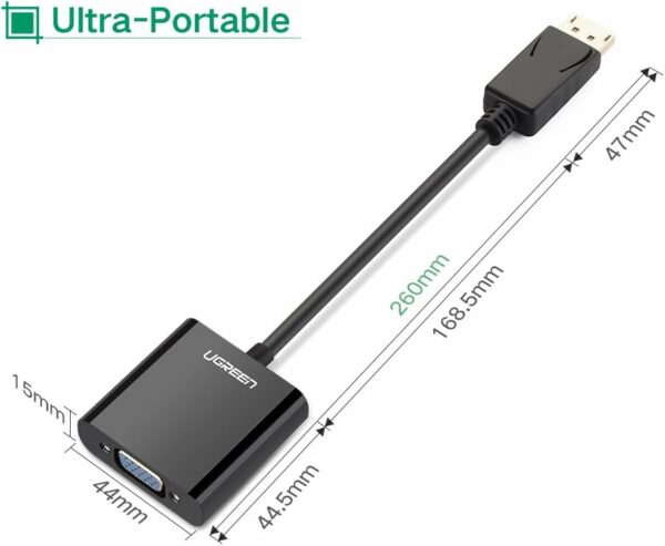Ugreen - 20415 DP Male to VGA Female Converter (Black) - Image 5