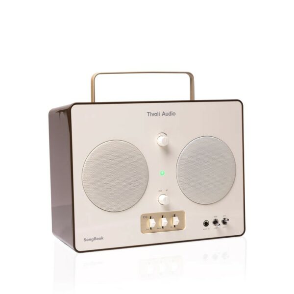 tivoli songbook portable speaker with built in preamp (cream/brown)