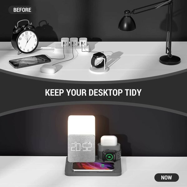3 in 1 wireless charging station with night light