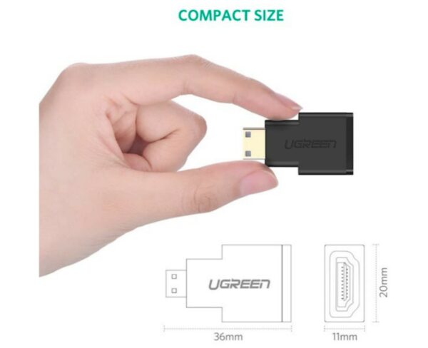 ugreen 20101 mini hdmi male to hdmi female adapter (black)