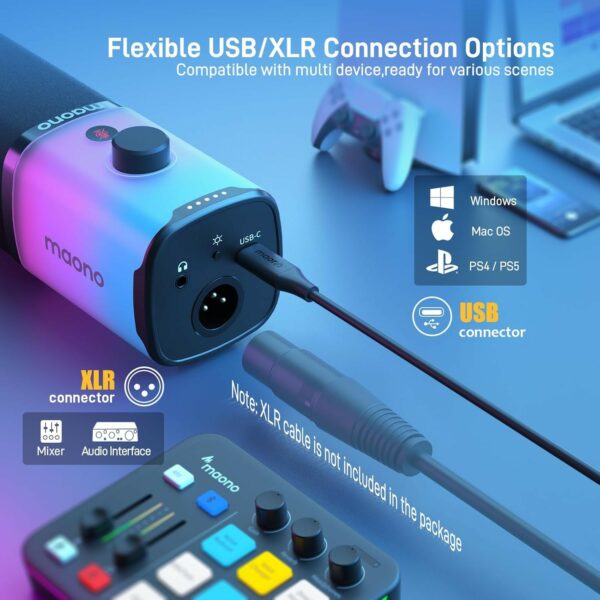 maono pd100x xlr/usb gaming microphone