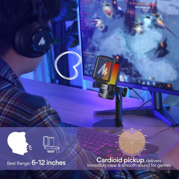 maono dgm20 gaming usb microphone (black)