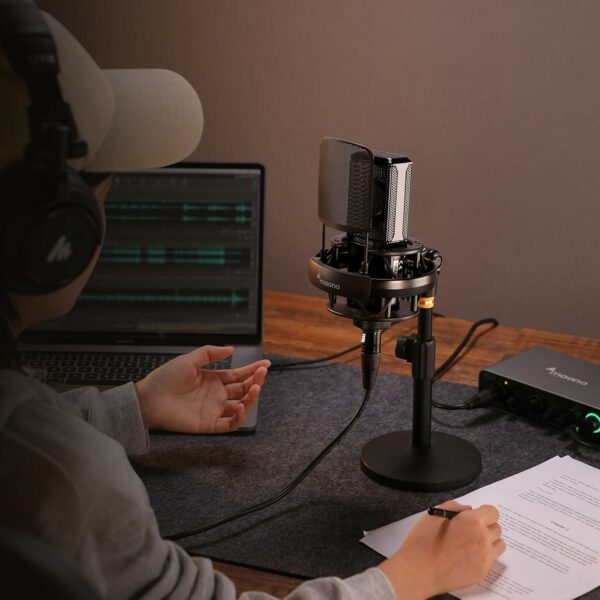 maono au pm500 xlr microphone with boom arm