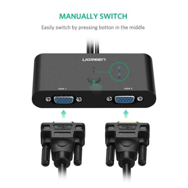 ugreen 30711 2 port vga switcher (black)