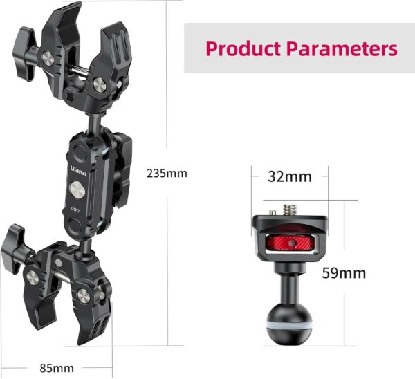 ulanzi co17 clamp with dual ballhead magic arm