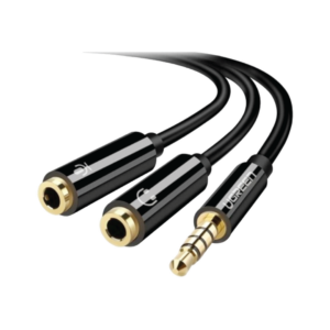 ugreen 30620 3.5mm male to 2 female audio cable abs case (black)