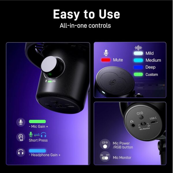 maono dm40 usb / wireless gaming desktop microphone