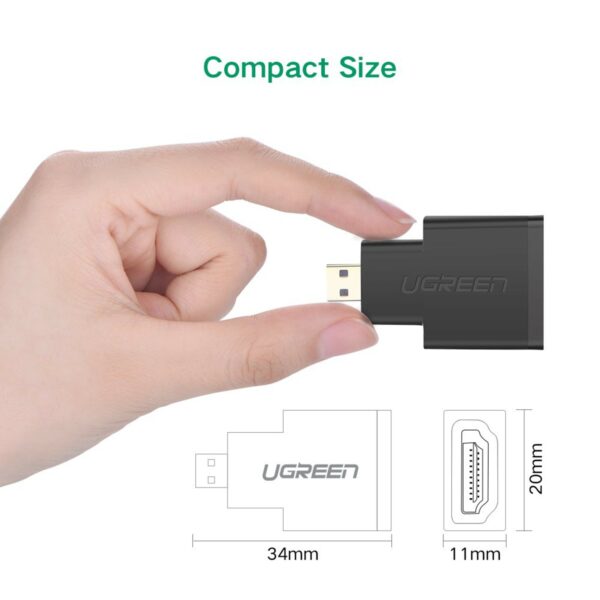ugreen 20106 micro hdmi male to hdmi female adapter (black)