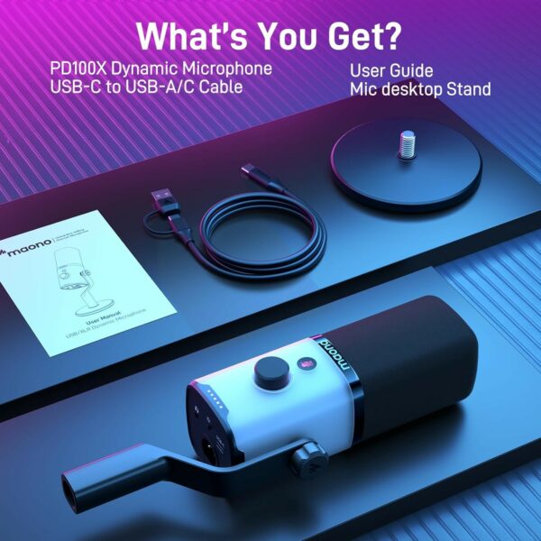 maono pd100x xlr/usb gaming microphone