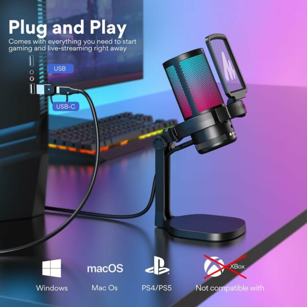 maono dgm20 gaming usb microphone (black)