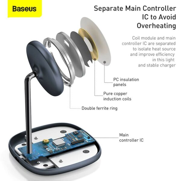 baseus swan magnetic desktop bracket wireless charger