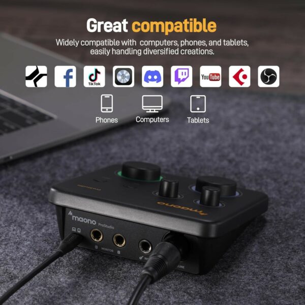 maono ps22 lite audio interface for pc