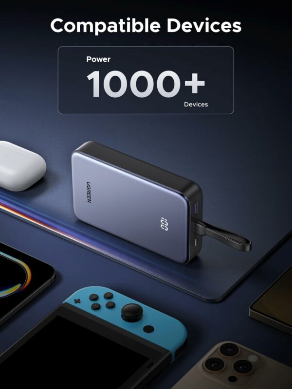 ugreen 45762 20000mah power bank with built in cable