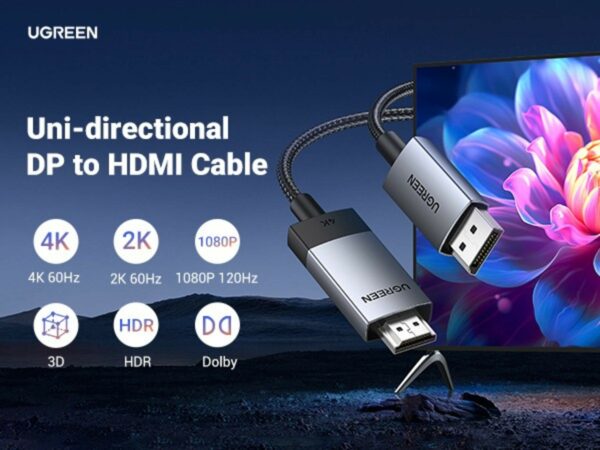 ugreen 15774 dp to hdmi 4k cable 2m
