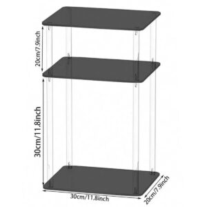 3 tier acrylic side table (black)