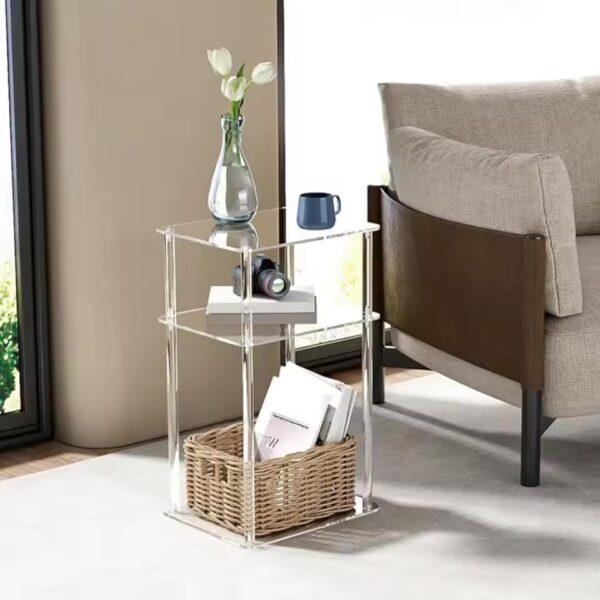 3 tier acrylic side table (black)