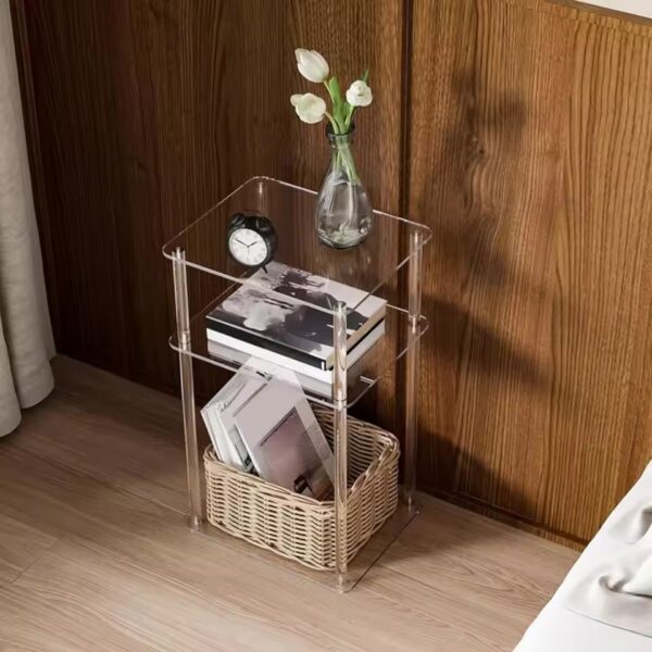 3 tier acrylic side table (black)