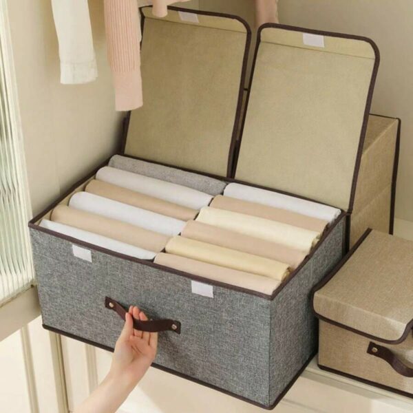 double lid folding storage box