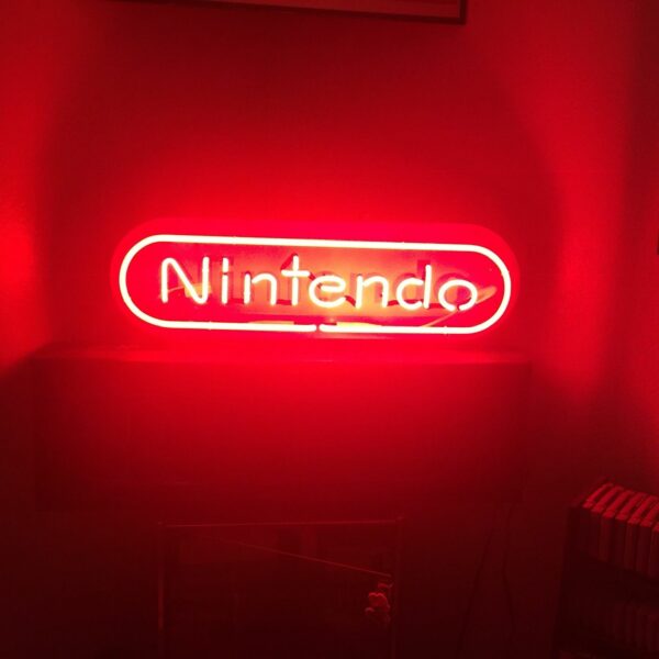 nintendo logo neon sign