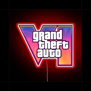 gta vi logo neon light