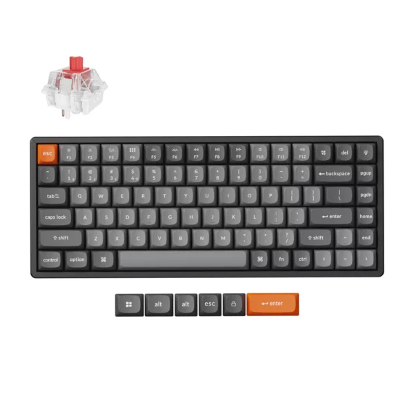 keychron k2 max wireless mechanical keyboard (super red, black)